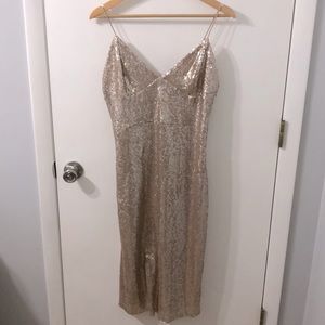 Club L Rose Gold Sequin Dress